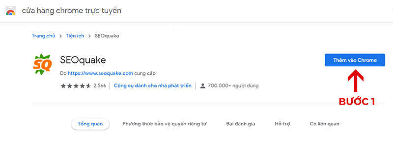 Cào đặt SEOquake trên Chrome
